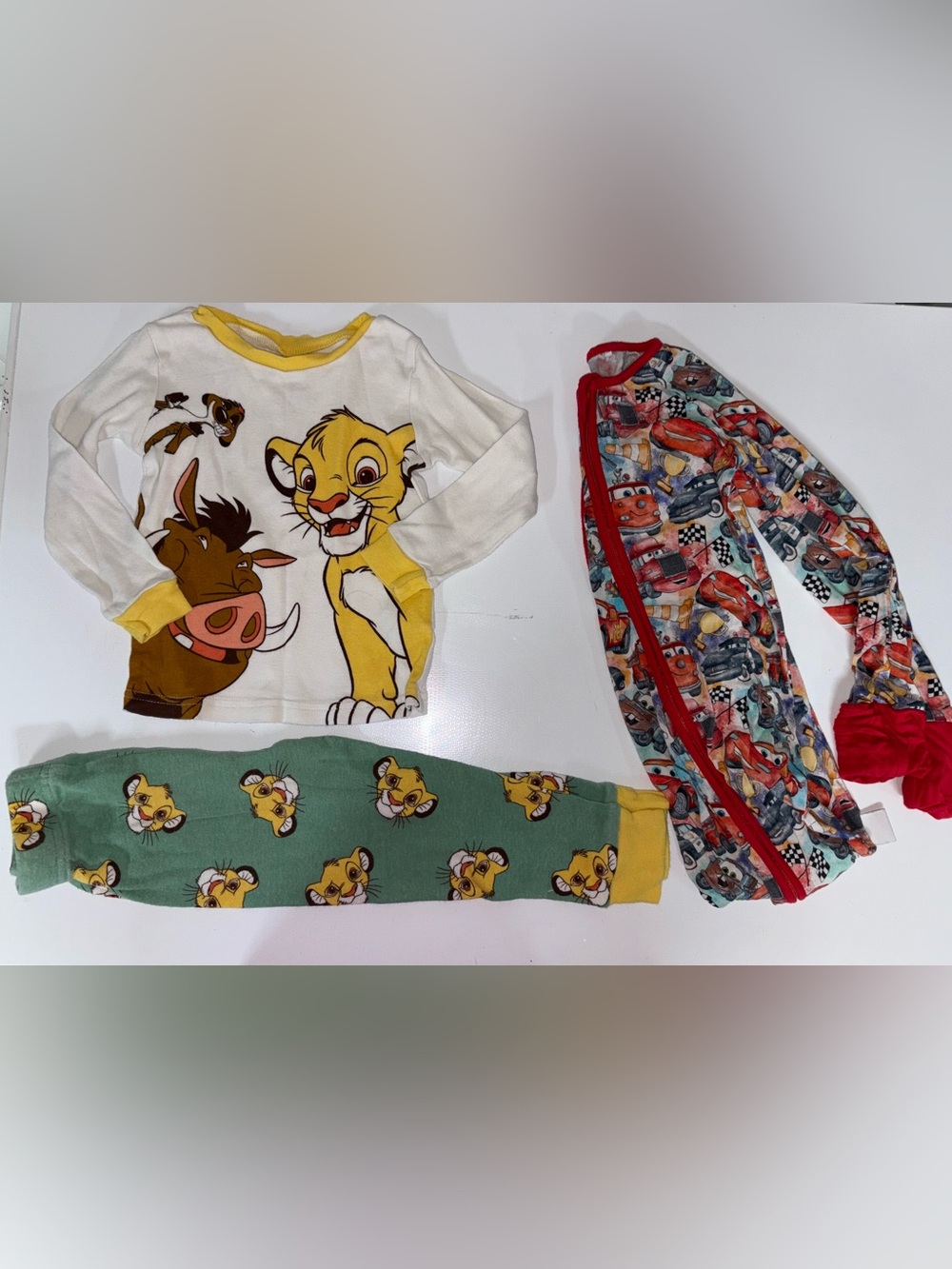 3T Boy Lion King and Cars Pajamas